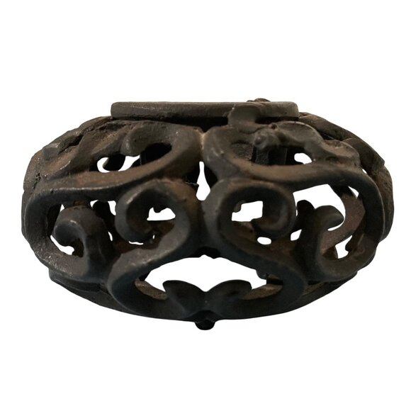 Ornate Cast Iron Decorative Candle Holder - Picture 5 of 9